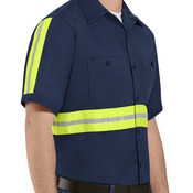 Men's Tall Enhanced Visibility Short Sleeve Cotton Work Shirt